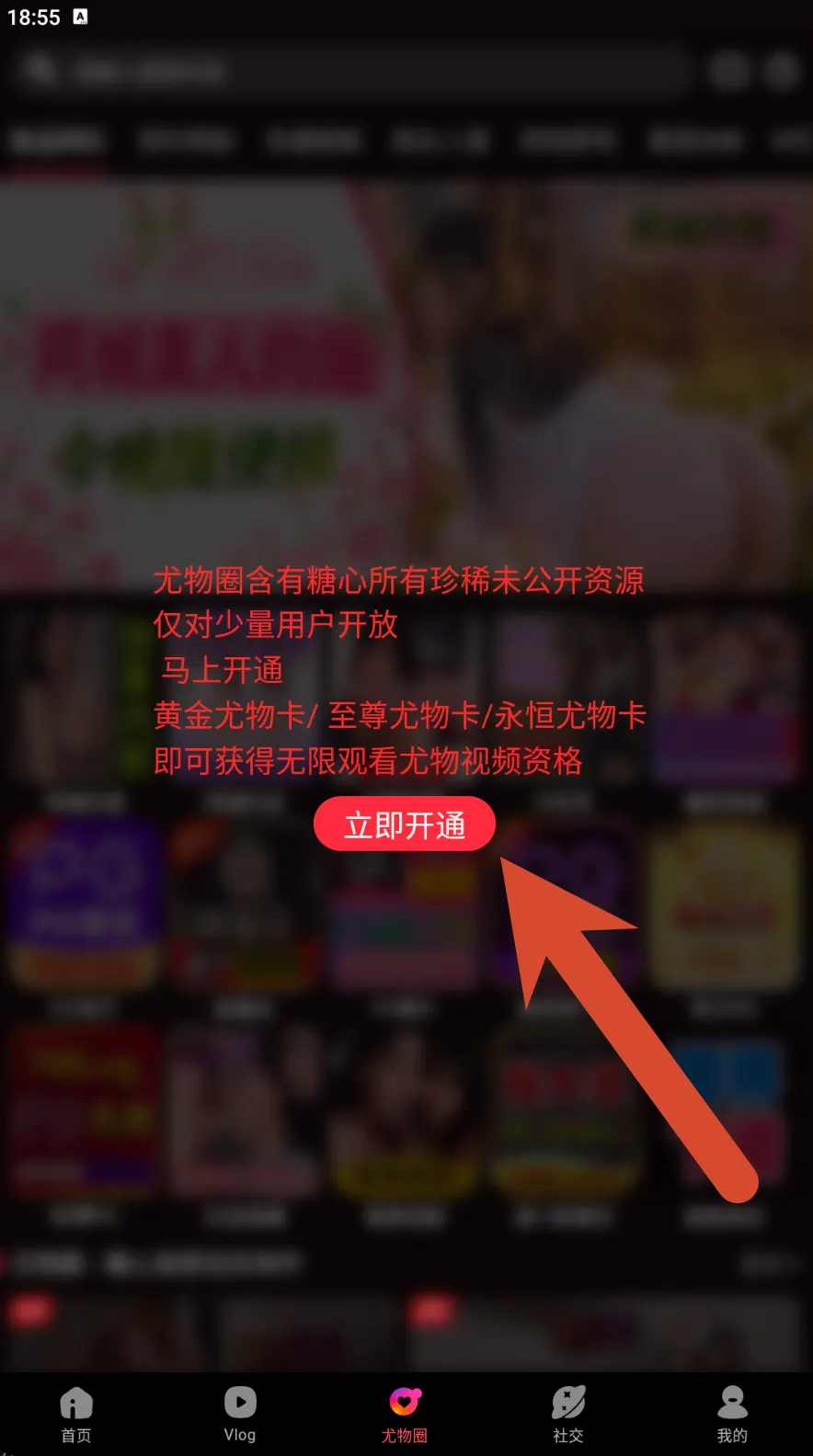 糖心Vlog宠物圈会员提示界面示例